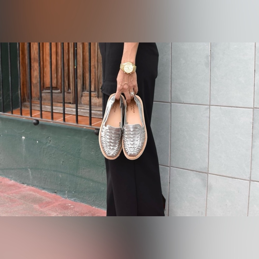 Macarena Collection Handmade Oxford Huarache Sandals –Mexican Leather Style Flat - Picture 6 of 7